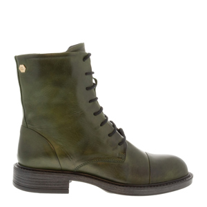 Carl Scarpa Rosemarie Green Leather Lace Up Ankle Boots